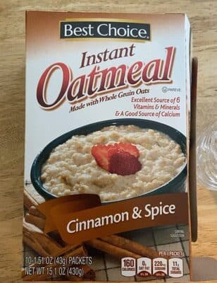 Cinnamon & Spice Instant Oatmeal Packets