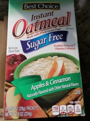 Apples & Cinnamon Flavored Sugar Free Instant Oatmeal