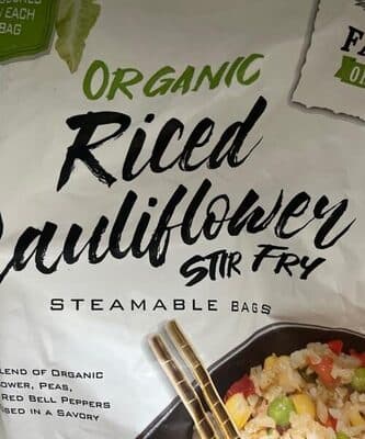 Organic cauliflower stir fry rice