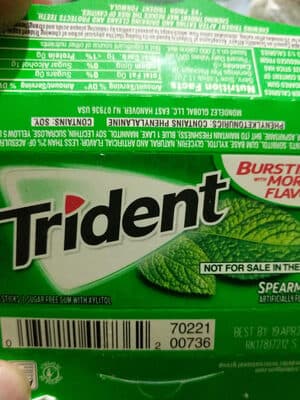 Spearmint Flavored Sugar Free Gum With Xylitol