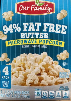 Butter 94% Fat Free Microwave Popping Corn
