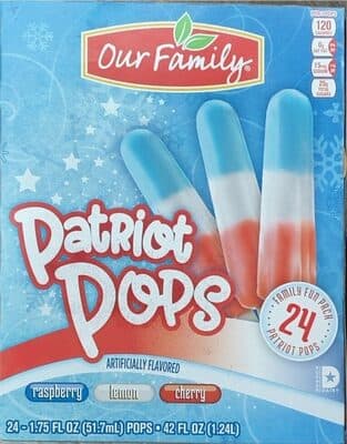 Raspberry, Lemon, Cherry Patriot Pops