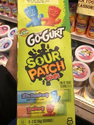 Blue Raspberry, Redberry, Sour Patch Kids Low Fat Yogurt