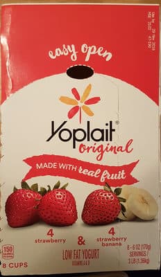 Original Low Fat Yogurt, Strawberry, Strawberry Banana