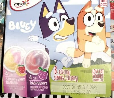 Low Fat Yogurt, Raspberry Rainbow, Strawberry Banana Bash