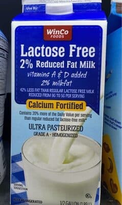Lactose free 2% reduced fat milk