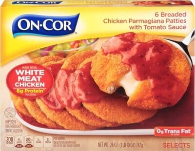 Chicken Parmigiana Breaded Patties with Tomato Sauce
