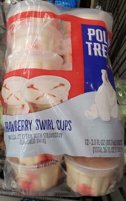 Vanilla Ice Cream With Strawberry Flavored Swirl Cups