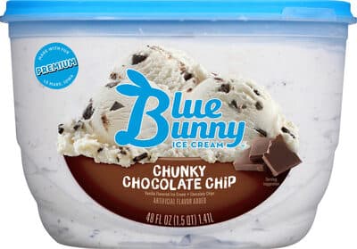 Chunky Chocolate Chip Vanilla Flavored Ice Cream
