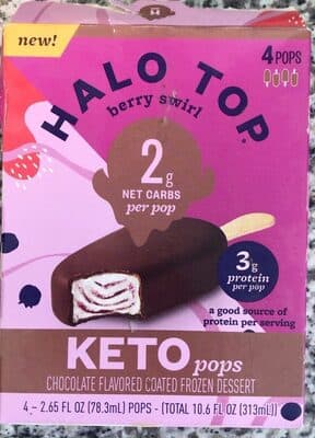 Berry Swirl Chocolate Flavored Coated Frozen Dessert Keto Pops