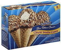Vanilla Sundae Frozen Dairy Dessert In A Sugar Cone Dipped In Chocolate Flavored Coating Topped With Peanuts And Cone Pieces