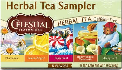 Celestial Seasonings Caffeine Free Herbal Tea Chamomile Lemon Zinger Peppermint Honey Vanilla Chamomile Sleepytime