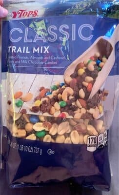 Classic Roasted Peanuts, Almonds and Cashews, Raisins and Milk Chocolate Candies Trail Mix