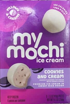 Cookies & Cream Mochi Premium Ice Cream Wrapped In Sweet, Pillowy Dough