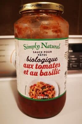 Sauce pour pâtes biologique aux tomates et ai basilic