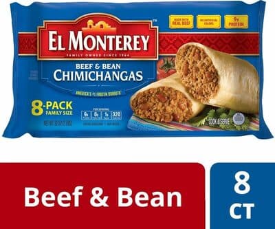 BEEF & BEAN CHIMICHANGAS, BEEF & BEAN