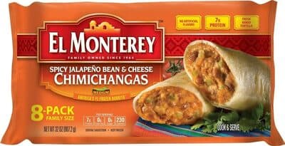 Medium Spicy Jalapeno Bean & Cheese Chimichangas