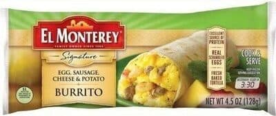 Egg, Sausage, Cheese & Potato Burrito