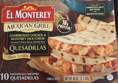 Mexican Grill Charbroiled Chicken & Monterey Jack Cheese Quesadillas Flour Tortillas