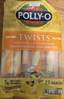 Low-Moisture Part-Skim Mozzarella and Cheddar Natural Cheeses Twists
