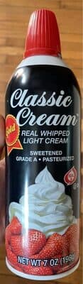 Real whipped light cream