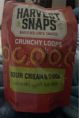 Sour Cream & Onion Flavored Red Lentil Snack Crisps