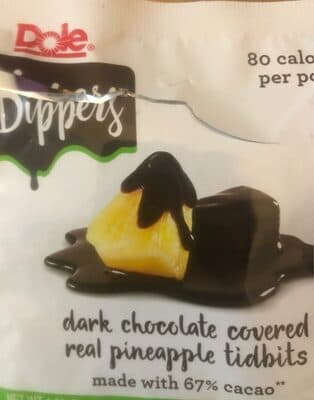 Dark Chocolate Covered Pineapple Tidbits