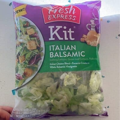 Italian Balsamic Iceberg Lettuce, Green Leaf Lettuce, Radicchio Kit Salad