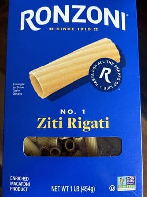 RONZONI, ENRICHED MACARONI PRODUCT, ZITI RIGATI