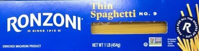 RONZONI, ENRICHED MACARONI PRODUCT, THIN SPAGHETTI NO. 9