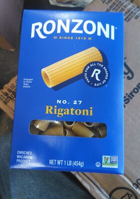 ENRICHED MACARONI PRODUCT, RIGATONI NO. 27