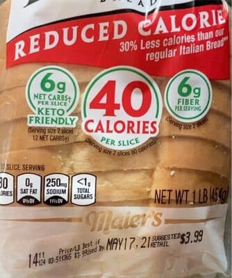 Italian Reduced Calorie Premium Bread