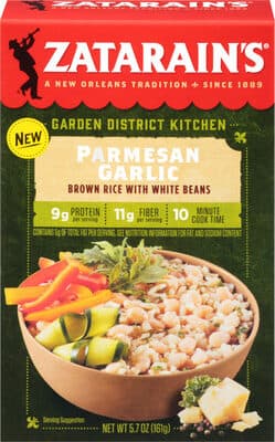 Parmesan Garlic Brown Rice With White Beans