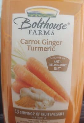 Carrot, Ginger, and Turmeric Juice Blend with Natural Flavor and Black Pepper