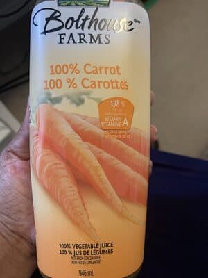 BOLTHOUSE FARMS, 100% VEGETABLE JUICE