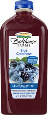 100% FRUIT JUICE SMOOTHIE + BOOSTS, BLUE GOODNESS