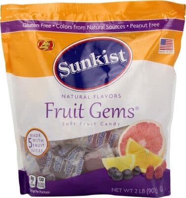 Orange, Lemon, Grapefruit, Lime, Raspberry Fruit Gems Soft Candy
