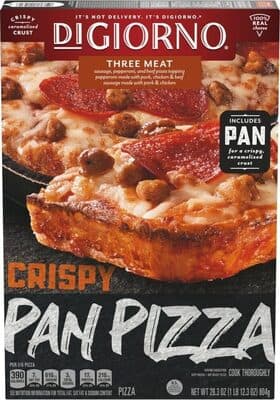 Three Meat Sausage, Pepperoni, and Beef Pizza Topping Crispy Pan Pizza