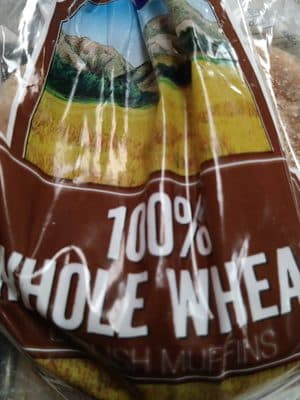 100% WHOLE WHEAT ENGLISH MUFFINS