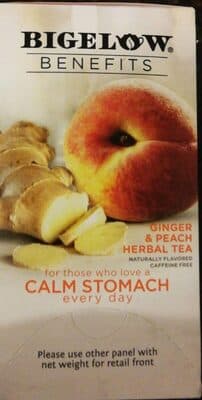 Bigelow Benefits Tea Bags Ginger & Peach Herbal Tea