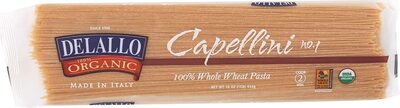 Organic Whole Durum Wheat Flour Macaroni Product, Capellini
