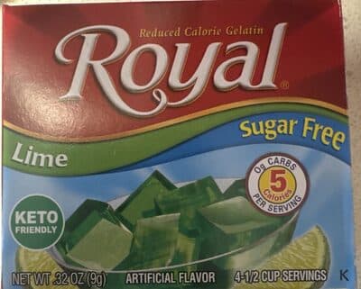 Lime Flavor Sugar Free Reduced Calorie Gelatin