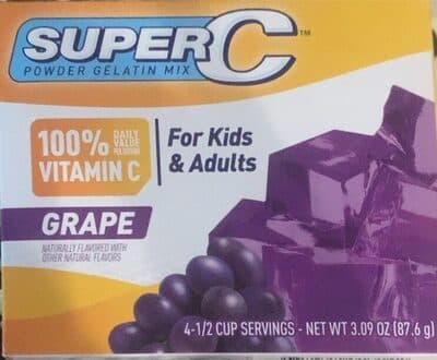 Grape Flavored Powder Gelatin Mix