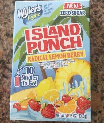 Radical Lemon Berry Flavored Zero Sugar Island Punch Low Calorie Drink Mix Singles To Go!