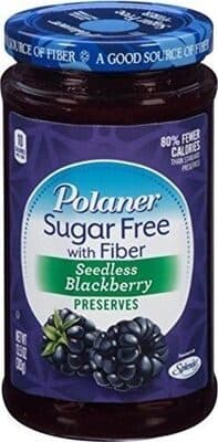 Polaner Sugar Free With Fiber Preserves Spread, Seedless Blackberry