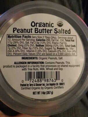 Organic Peanut Butter Salted