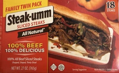 100% All Beef Sliced Steaks