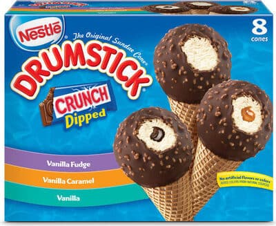 Frozen Dairy Dessert Cones, Vanilla Caramel Fudge