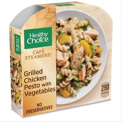 Grilled Chicken Pesto With Vegetables, Grilled Chicken Breast With Freshly-Made Rotini Pasta, Zucchini & Spinach In A Basil Pesto Sauce