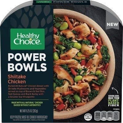 Shiitake Chicken Pulled All Natural Chicken Breast with Shiitake Mushrooms and Vegetables Served on Top of Brown & Red Rice, Red Quinoa and Black Barley with a Sesame Soy Vinaigrette